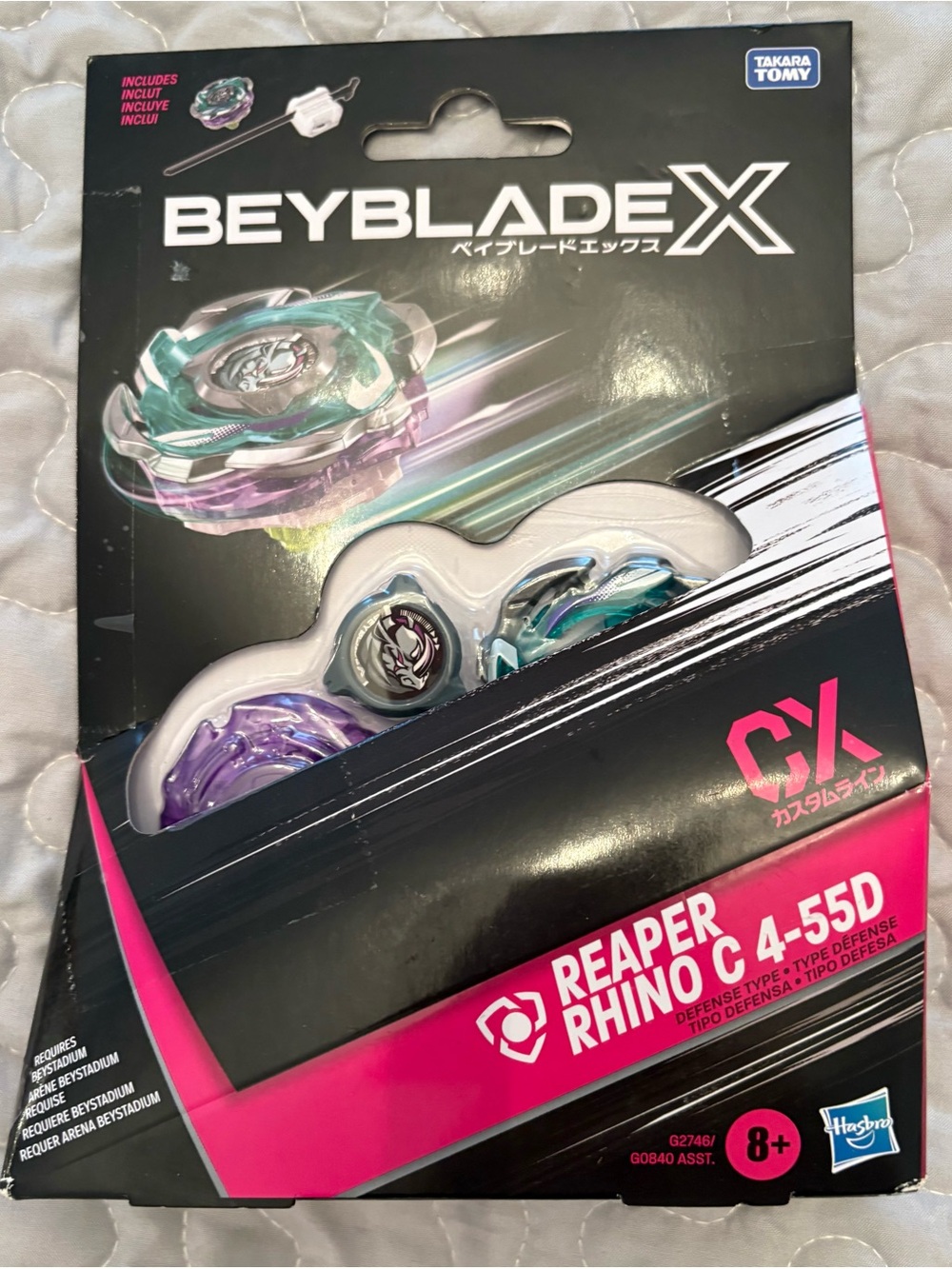 Hasbro Beyblade X Reaper Rhino C 4-55D in Teal, Purple, Silver